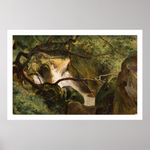 Forest Interior with a Waterfall, Papigno Poster