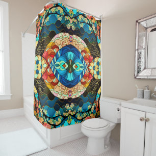 FOREST JAPANESE ART PATTERN SHOWER CURTAIN