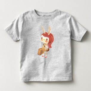 Forest Journey: Bunny Girl with Vintage Suitcase Toddler T-Shirt