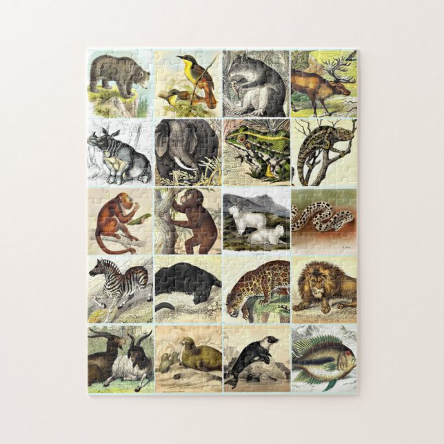 Forest, Jungle And Ocean Animal Collage sheet Art  Jigsaw Puzzle (Vertical)