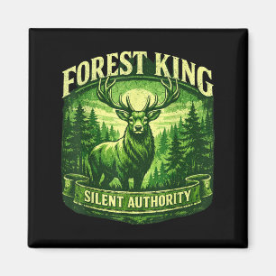 Forest King Silent Auity Vintage Green Stag Magnet