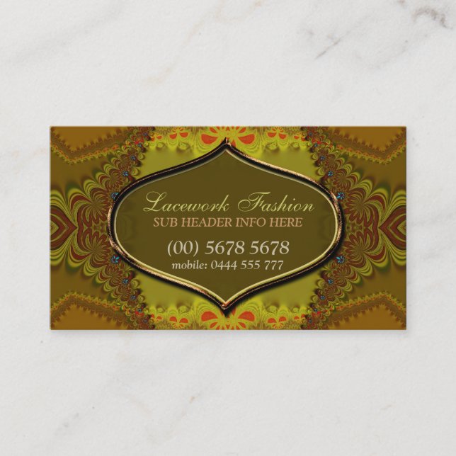 Forest Lace Fashion Elegant Business Card (Front)