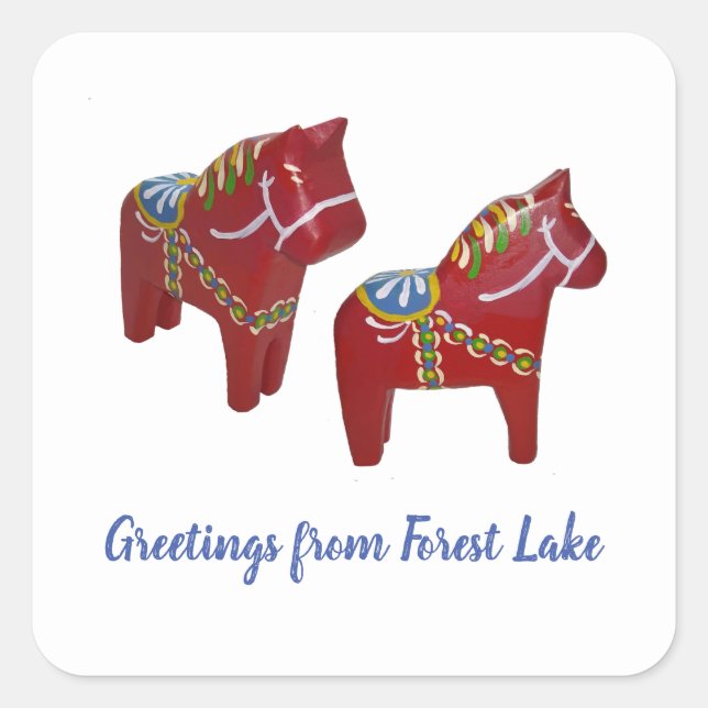 Forest Lake # 2  Dala Horse Sticker (Front)