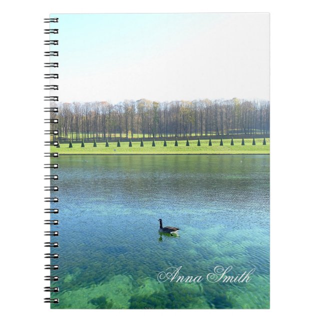 Forest Lake. Goose on water. Notebook (Front)