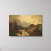 Forest Landscape Scene (by Josef Kriehuber)