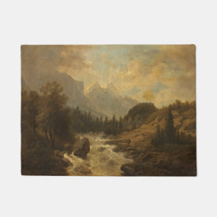 Forest Landscape Scene (by Josef Kriehuber) Doormat