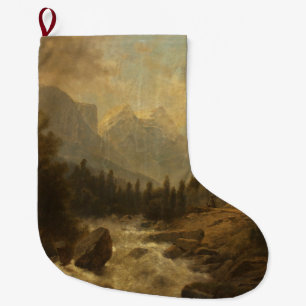 Forest Landscape Scene (by Josef Kriehuber) Large Christmas Stocking