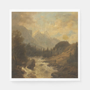 Forest Landscape Scene (by Josef Kriehuber) Napkin