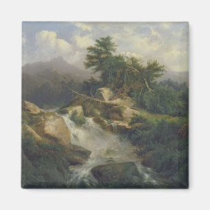 Forest Landscape with Waterfall Magnet