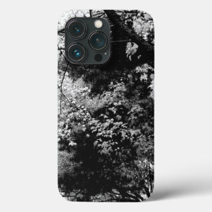 Forest Leaves Foliage Patterns Nature Black White  iPhone 13 Pro Case