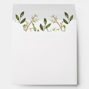 Forest Leaves Greenery Wedding Envelope