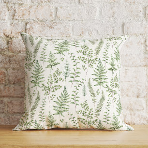 Forest Leaves Spring Summer Watercolor Cushion