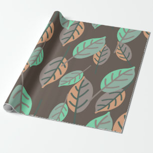 forest leaves wrapping paper