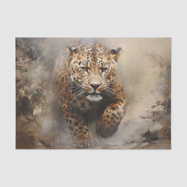 Forest Leopard Decoupage Tissue Paper (Front)