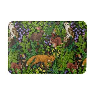 Forest life bath mat