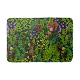 Forest life bath mat