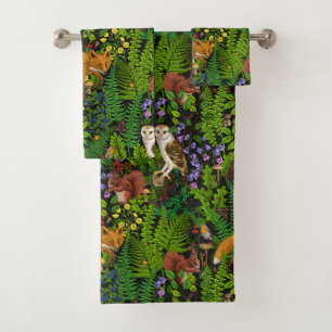 Forest life bath towel set