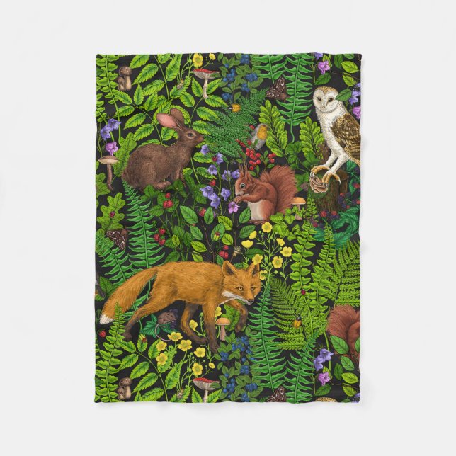 Forest life fleece blanket (Front)