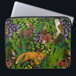 Forest life laptop sleeve<br><div class="desc">Hand-painted woodland fauna and flora</div>