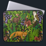 Forest life laptop sleeve<br><div class="desc">Hand-painted woodland fauna and flora</div>