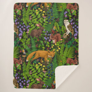Forest life sherpa blanket