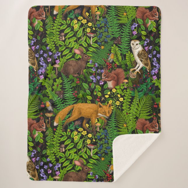 Forest life sherpa blanket (Front)