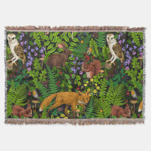 Forest life throw blanket