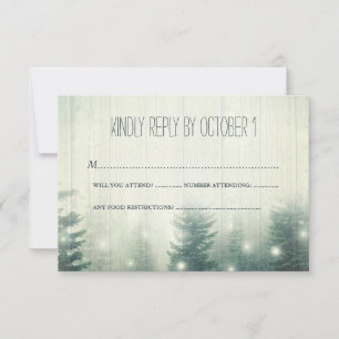 Forest Lights   Rustic Wedding   RSVP Card