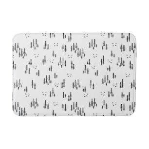 Forest Line Art Pattern Bath Mat