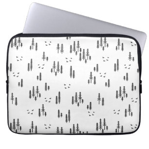 Forest Line Art Pattern Laptop Sleeve