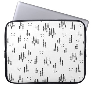 Forest Line Art Pattern Laptop Sleeve