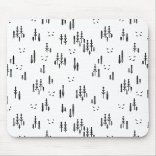 Forest Line Art Pattern Mouse Mat