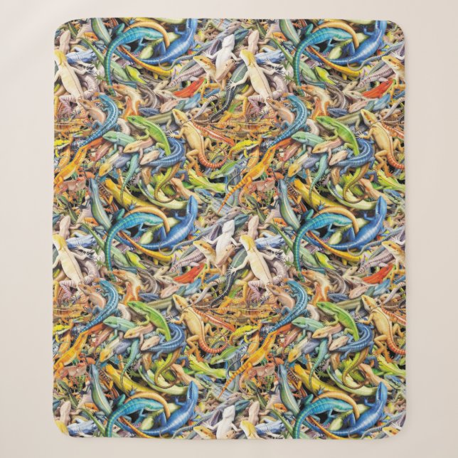 forest lizard clump sherpa blanket (Front)