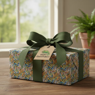 forest lizard clump wrapping paper