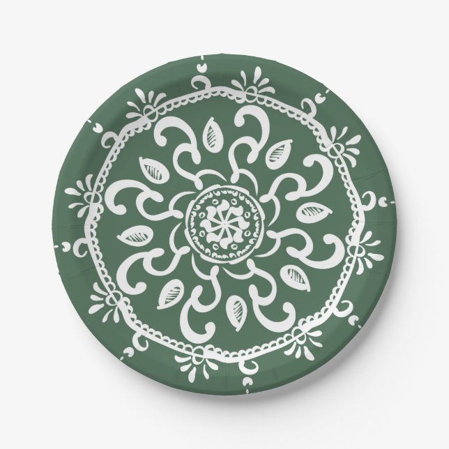 Forest Mandala Paper Plate (Front)