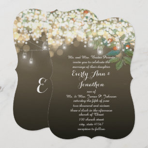 Forest Mason Jar Garland Lighting  Wedding Invites