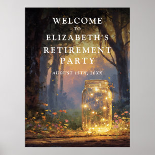 Forest Mason Jar Retirement Party Welcome Sign
