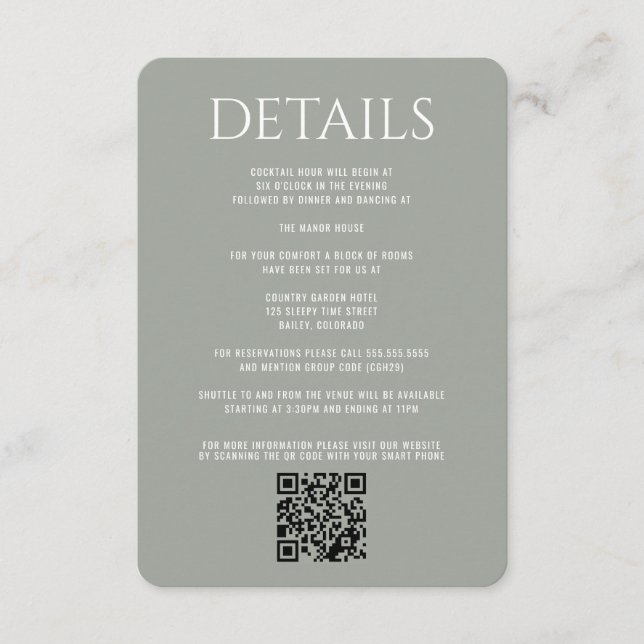 Forest Meadow Wedding Enclosure Card (Front)
