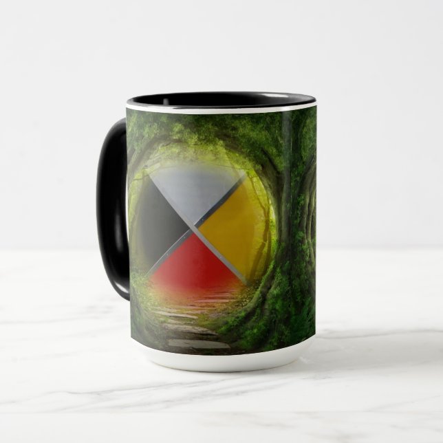 Forest Medicine Wheel Large Combo Mug (Front Left)