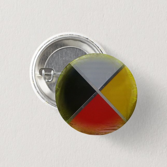 Forest Medicine Wheel Small Round Button (Front & Back)