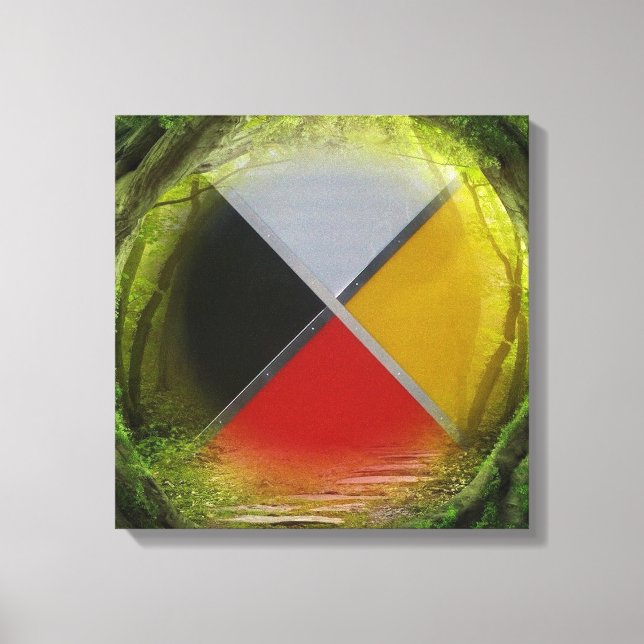 Forest Medicine Wheel Stretched Canvas Print (Front)