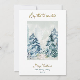 Forest Merry Christmas Watercolor Holiday Card