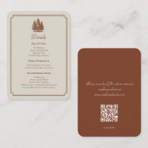 Forest Minimal Terracotta Autumn QR Code Wedding