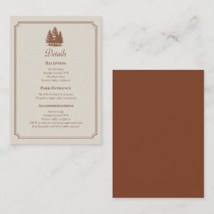 Forest Minimal Terracotta Autumn Wedding Enclosure Card