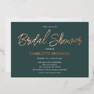 Forest Minimalist Script Bridal Shower Rose Gold