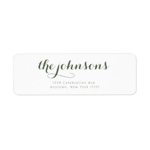 Forest Minimalist Script Return Address Label