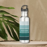 Forest Mist Colour Block Personalised Name 710 Ml Water Bottle<br><div class="desc">This colourful and modern design features a colour-block pattern in green hues with your personalised name #waterbottles #drinkware #personalizedgifts</div>
