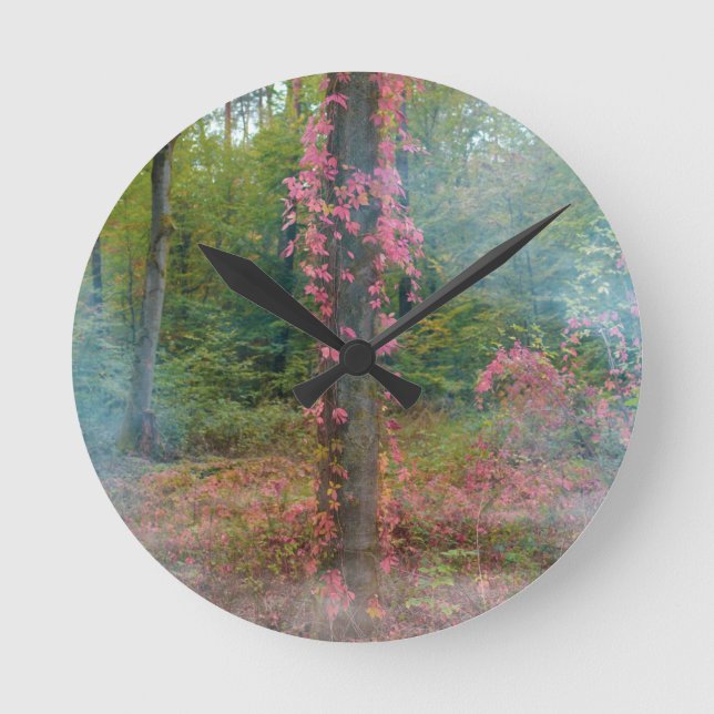 Forest mood  poster round clock (Front)