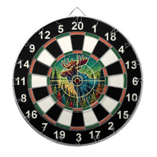 Forest Moose in Crosshairs Art Dartboard