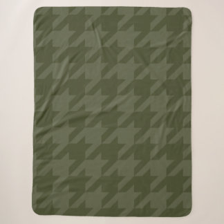 Forest Moss Houndstooth Sherpa Blanket